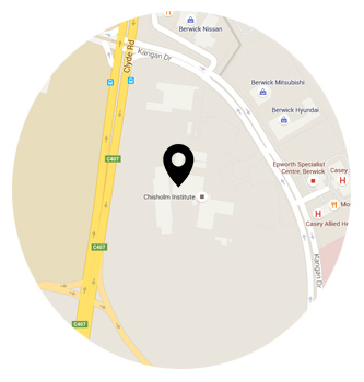 Map showing location of Berwick campus